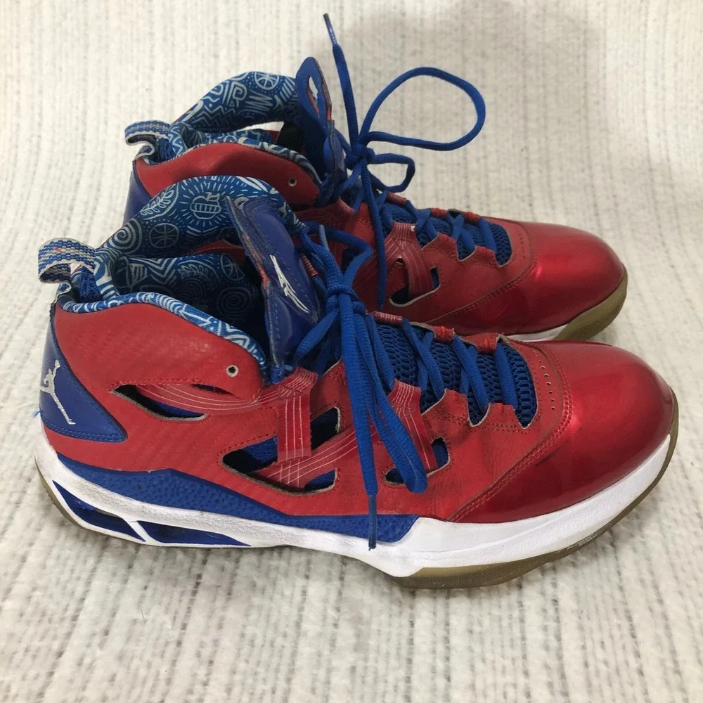 Jordan Melo M9 Mens Red Blue Metallic Basketball Shoes 551879-601